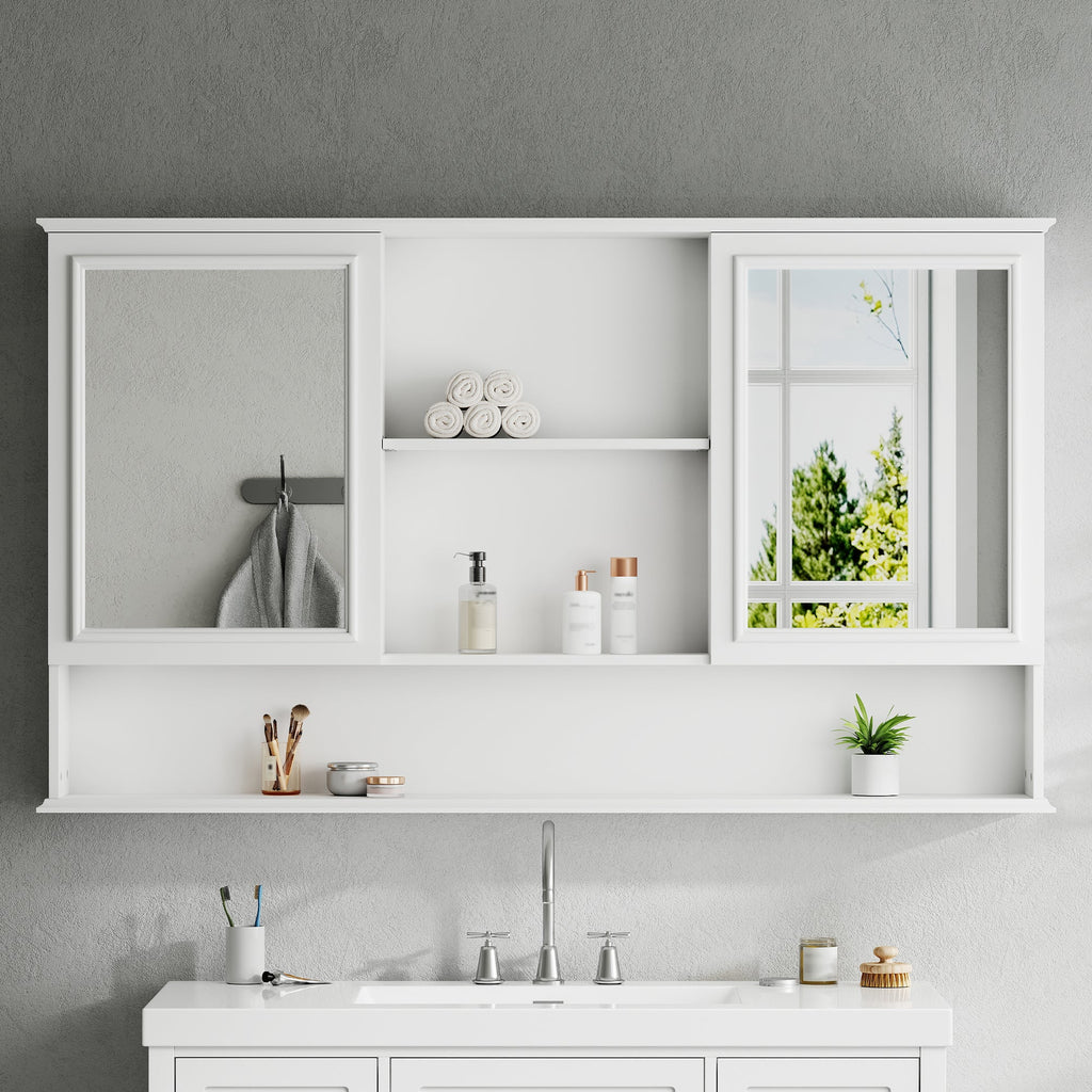 60" Wall-Mounted Bathroom Medicine Cabinet with Mirrors
