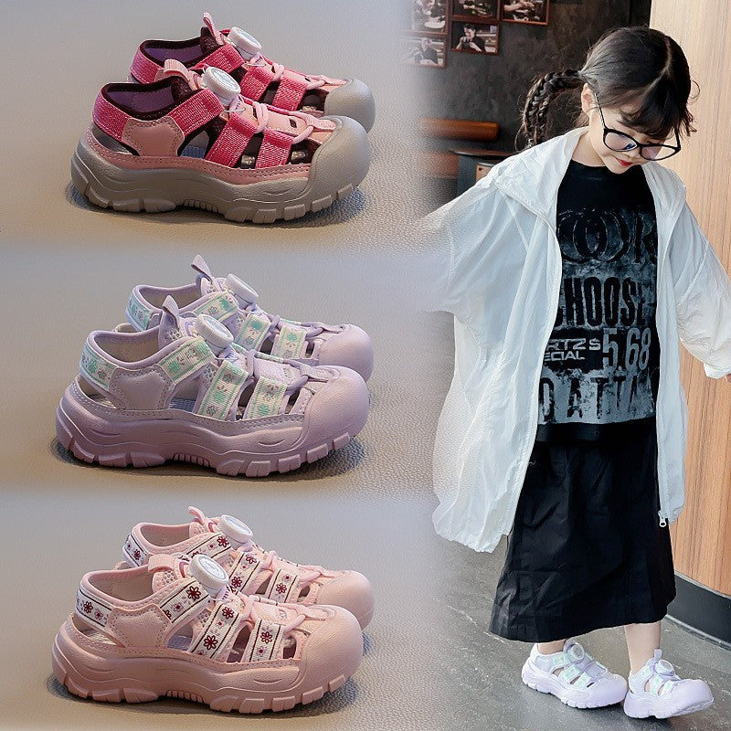 2026 Summer New Korean Style Kids Sports Sandals, Soft Sole Casual Beach Shoes For Boys And Girls