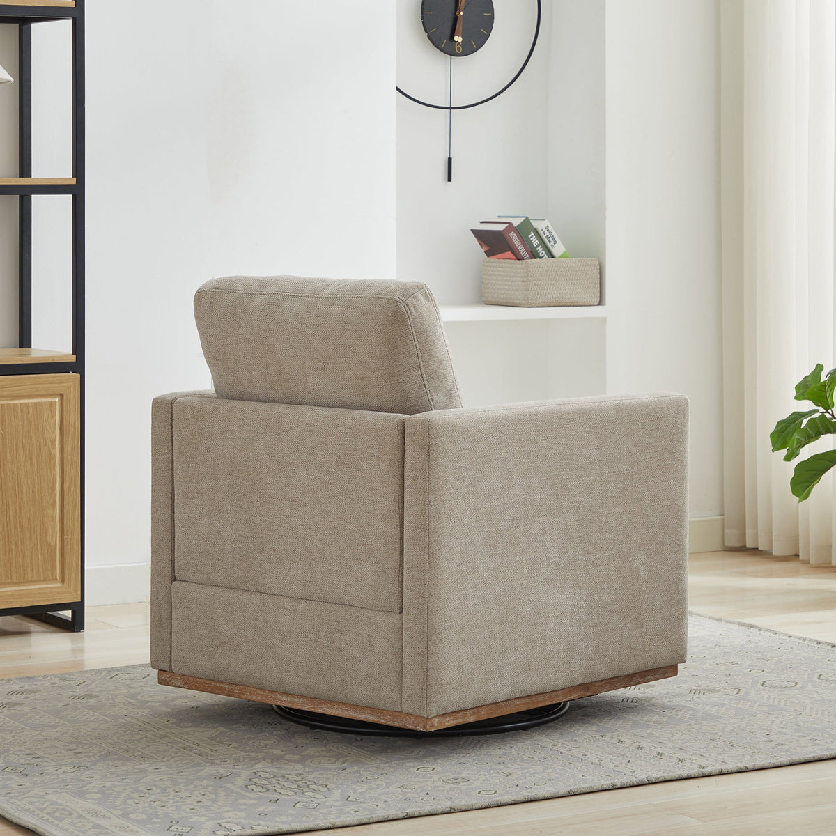 30.7"W Square Upholstered 360° Swivel Accent Chair