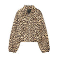 Womens Retro Lapel Zipper Short Jacket Top