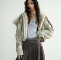 Hooded Post-apocalyptic PU Leather Quilted Jacket
