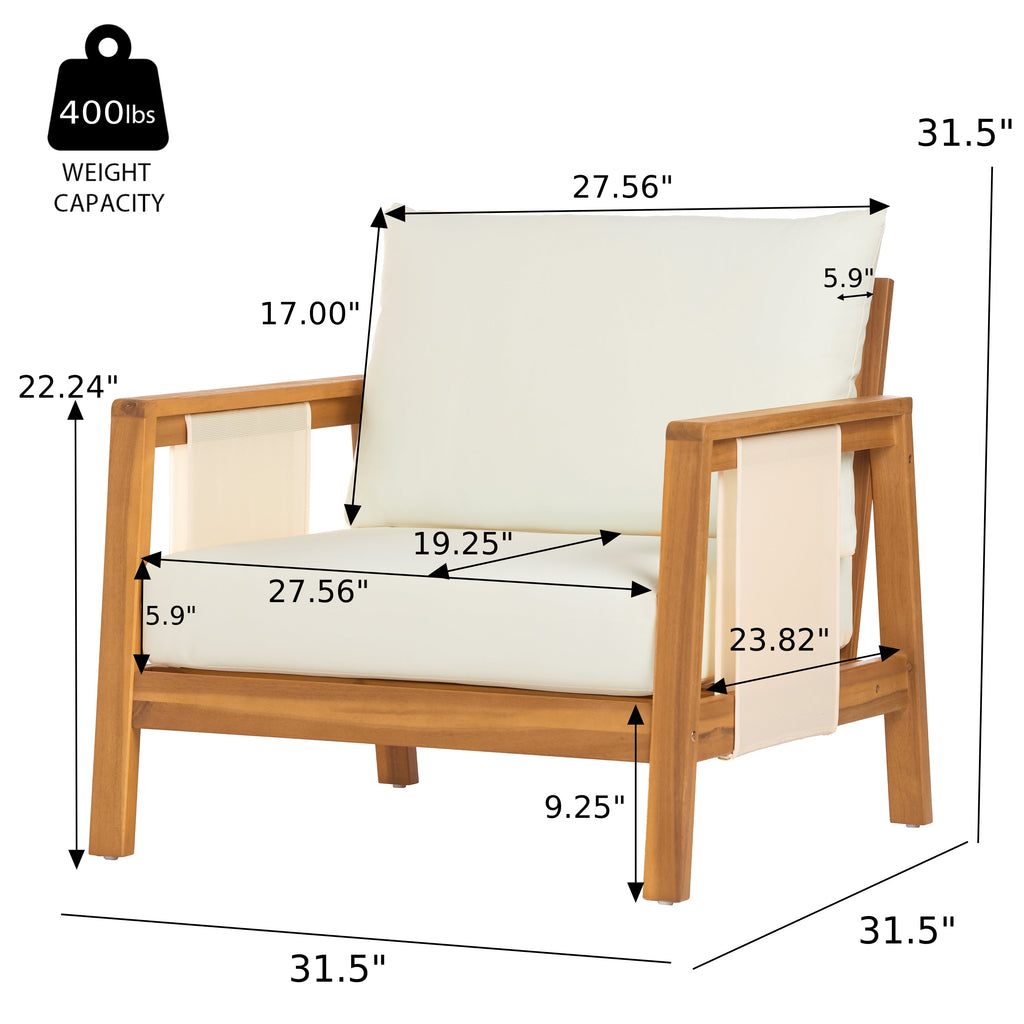 4-Piece Sofa Set with Cushions – Outdoor Loveseat & Coffee Table Set