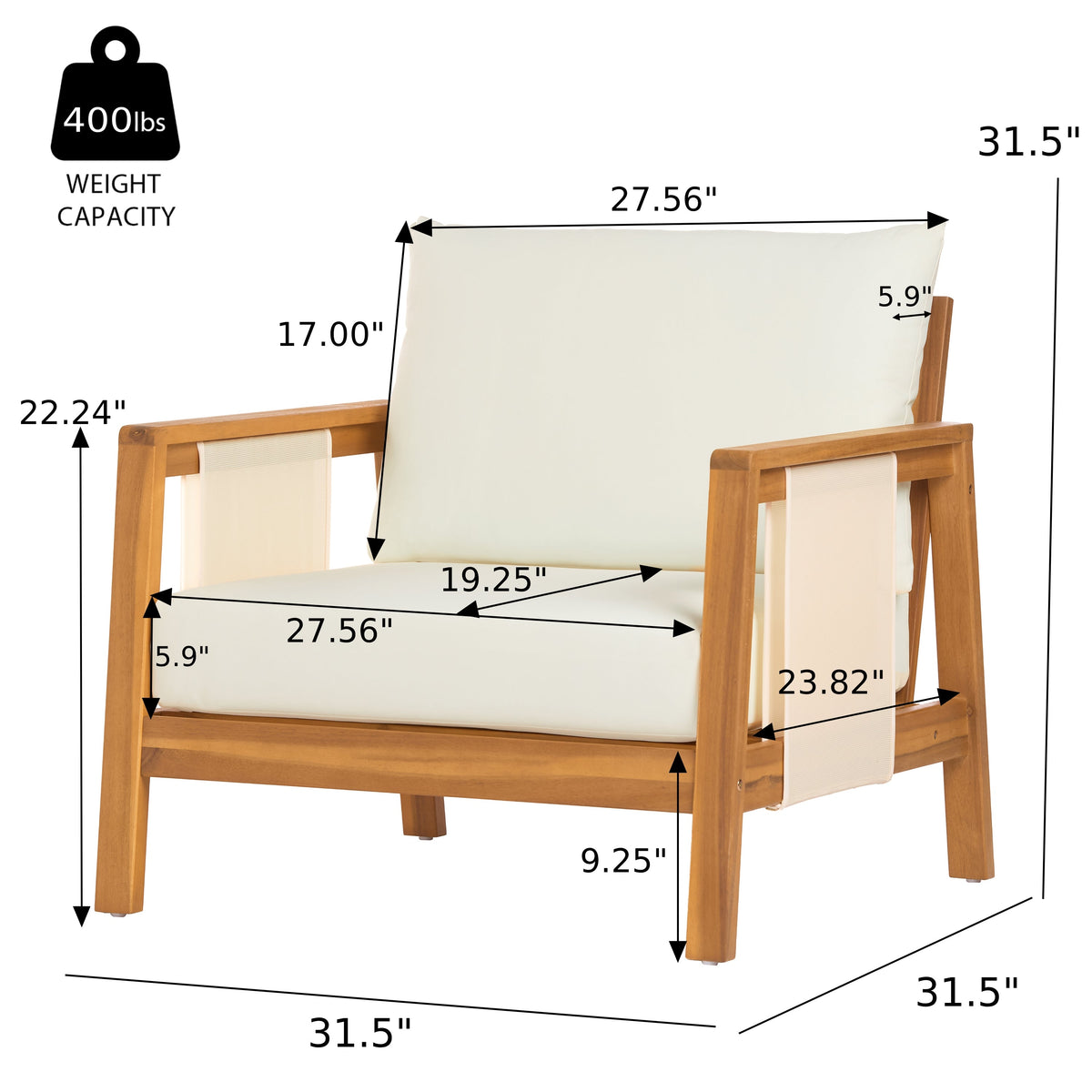 4-Piece Sofa Set with Cushions – Outdoor Loveseat & Coffee Table Set
