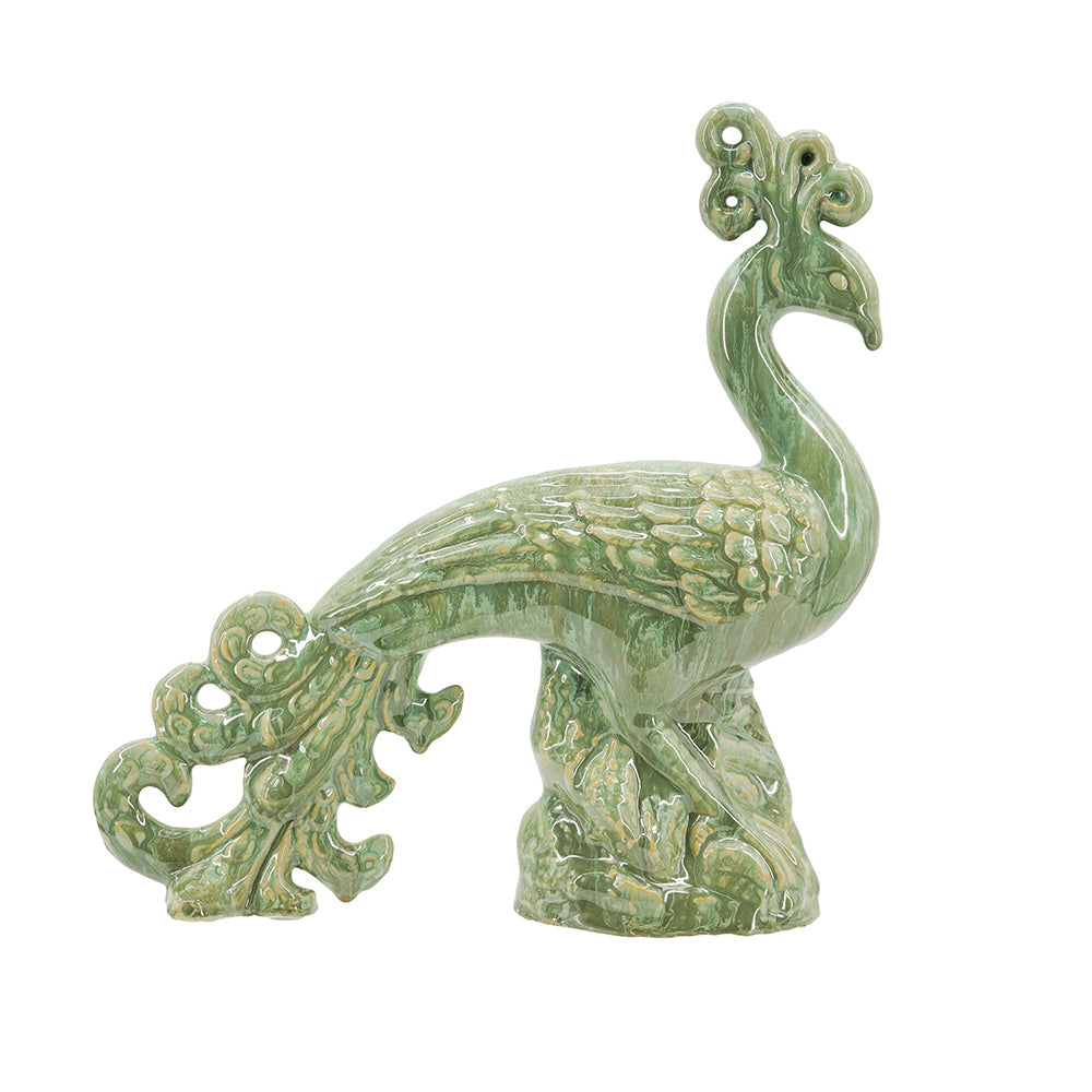 Ceramic Peacock Sculpture