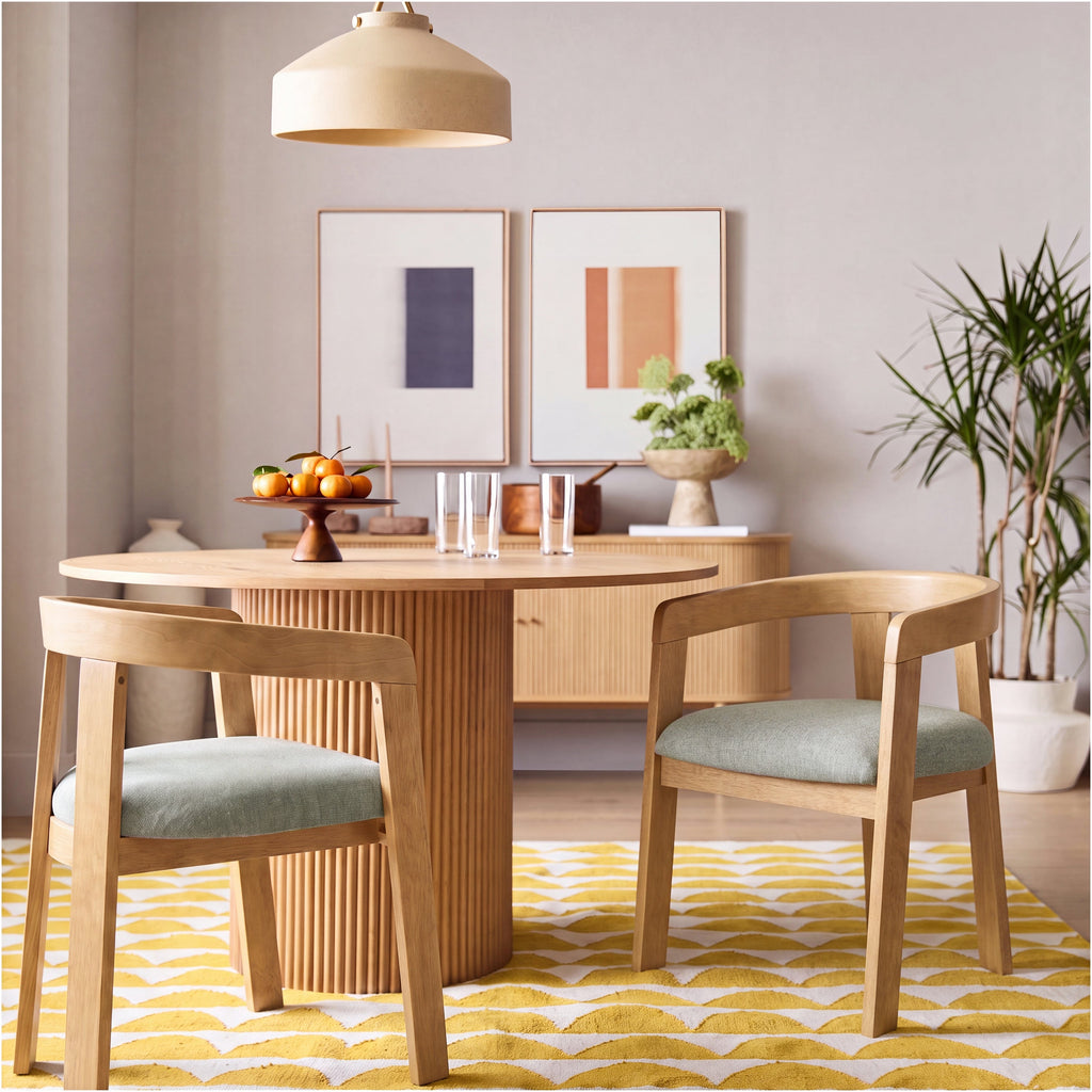 Modern Barrel Dining Chairs Set of 2