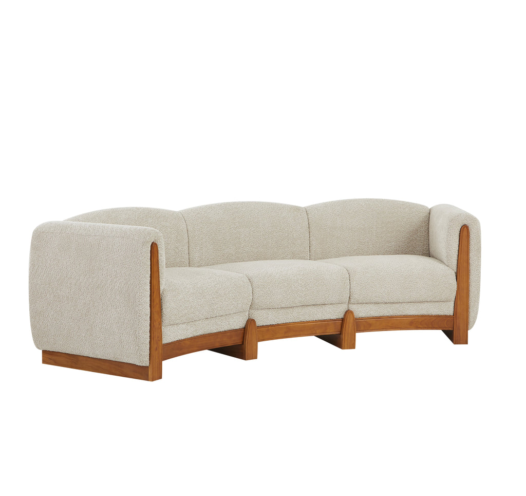 Elegant Curved Boucle Sofa