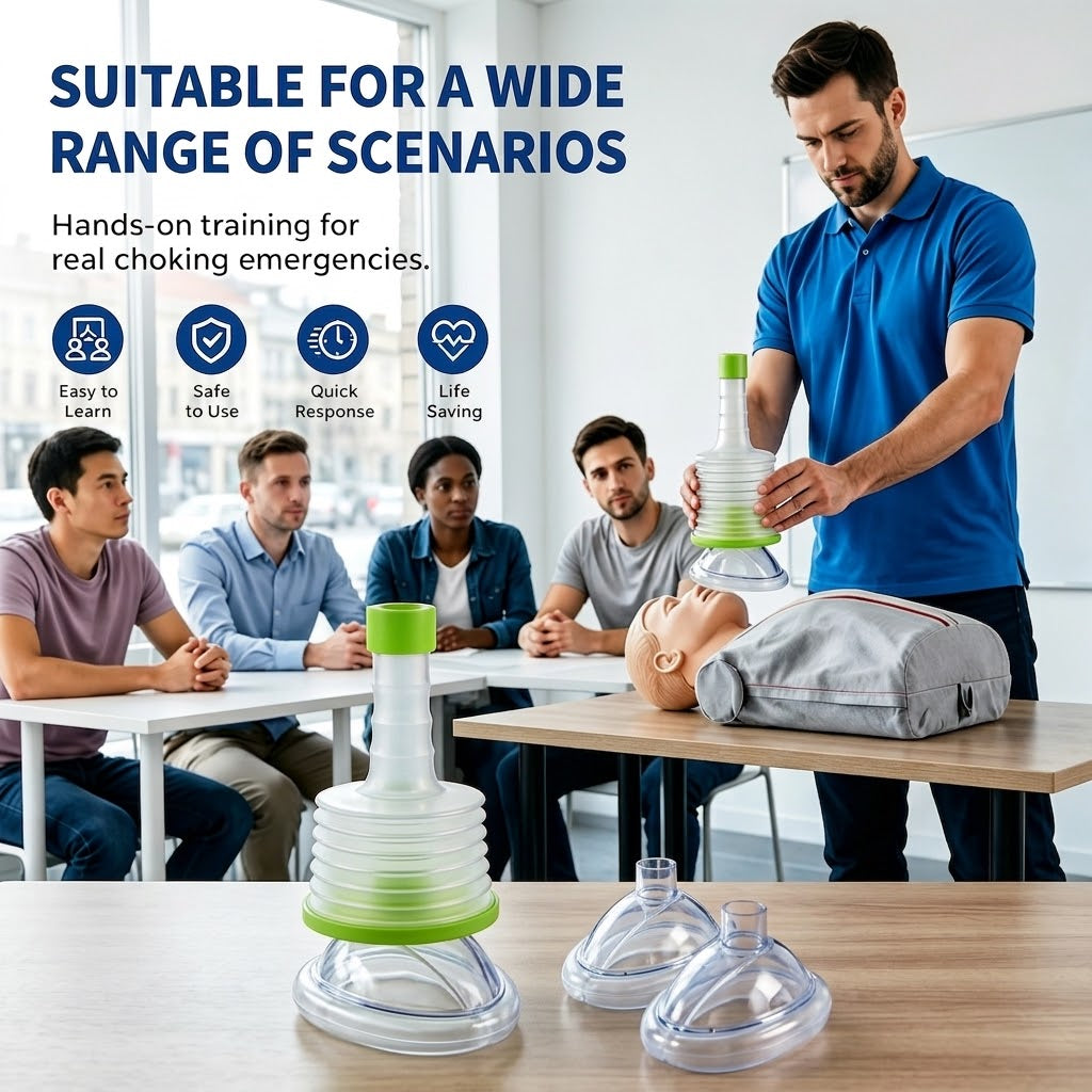 Portable Choking Rescue Device First Aid Kit With Adult And Child Masks Airway Clearance Suction Device For Home Family Safety