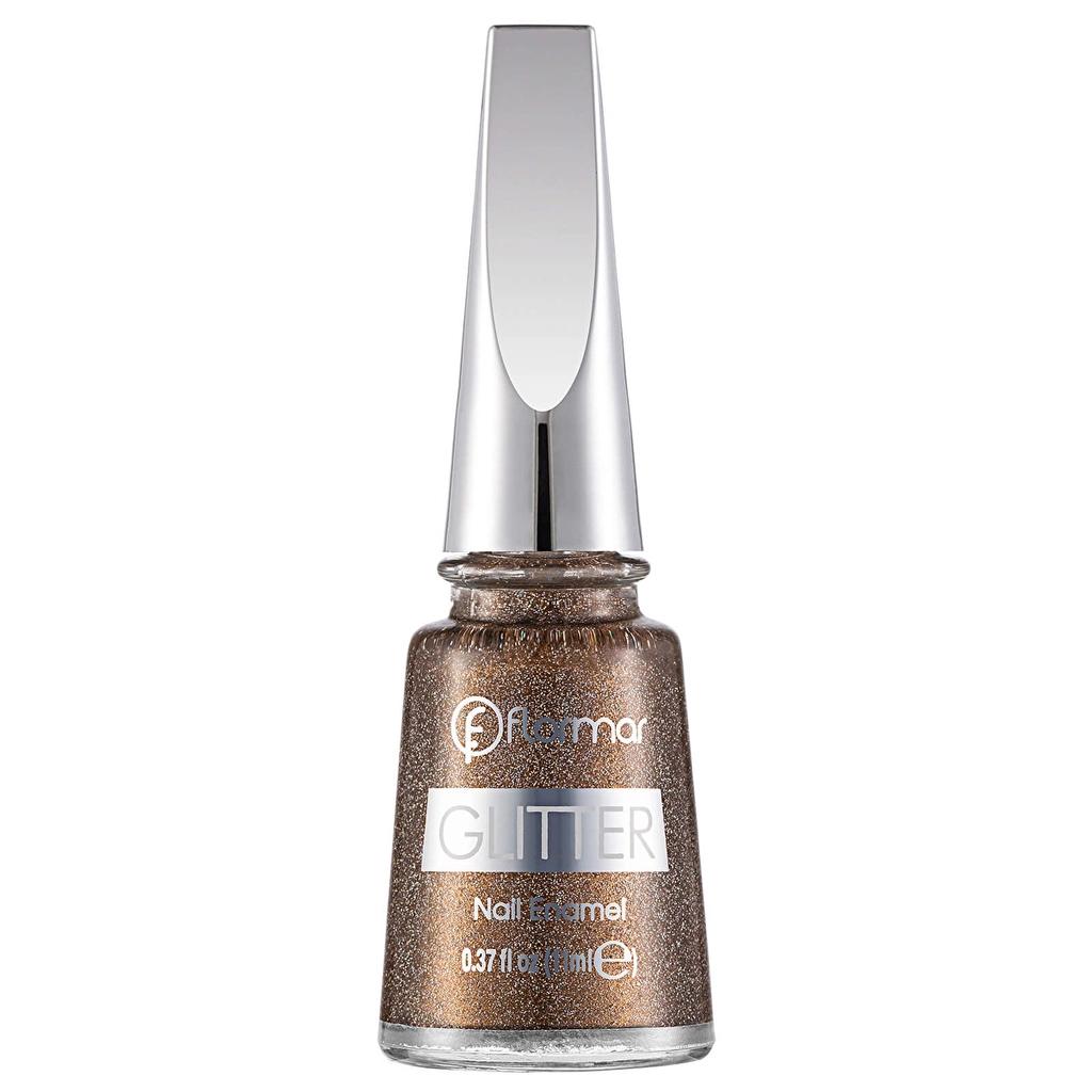 Flormar Glitter Semi-Sheer Shimmer Nail Polish GL40 Golden Orchid