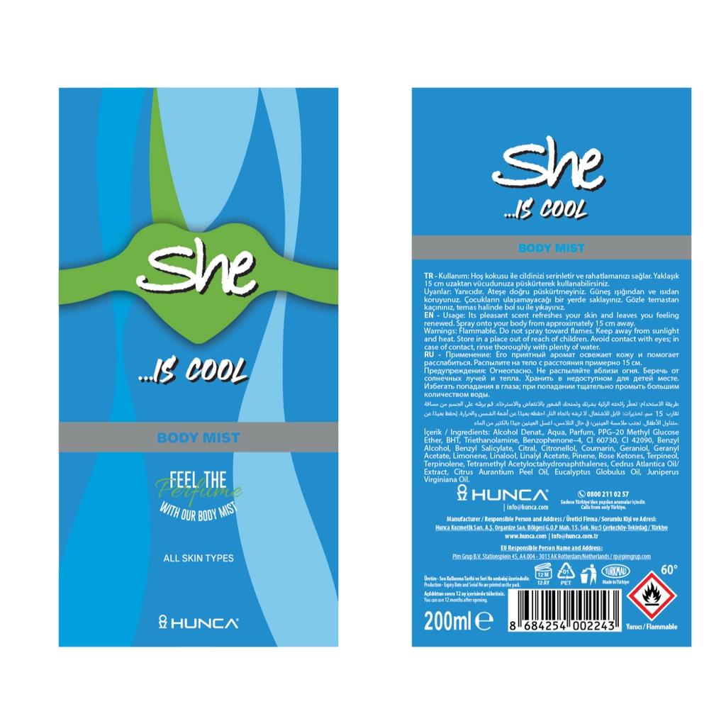 She Cool Body Spray for Women with Fresh Scent 200 ml