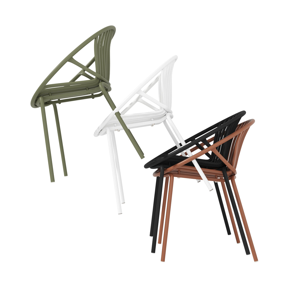 Patio Dining Chairs with Breathable Design (Set of 2)