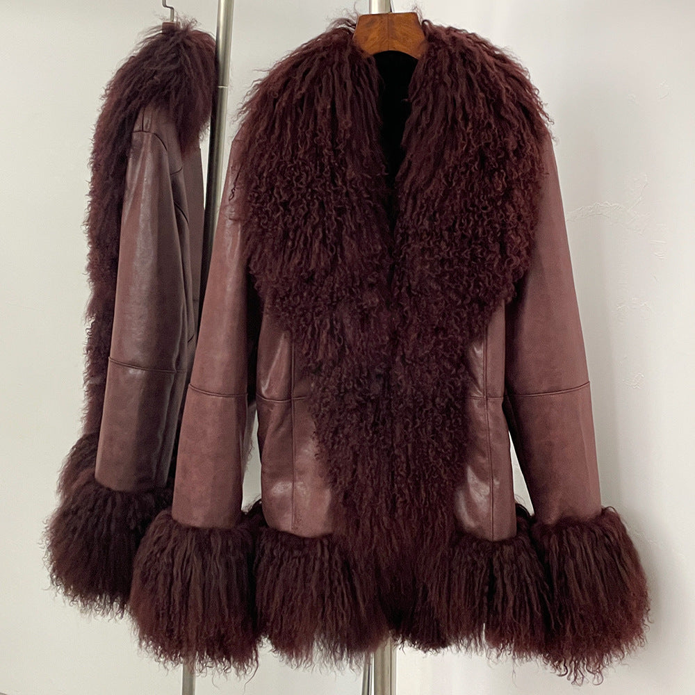 Thickened Wool Jacket With A Suede-like Finish