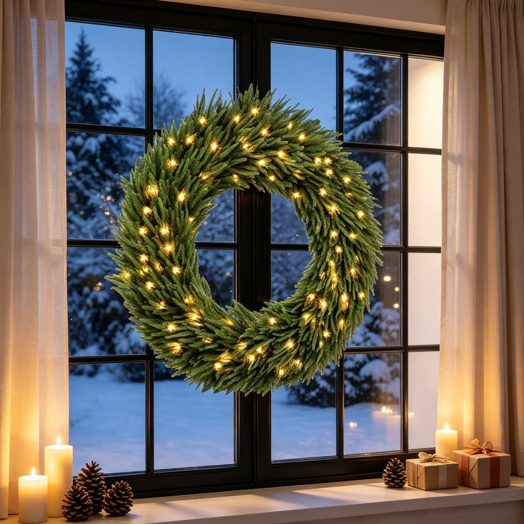 36-Inch Pre-Lit Christmas Wreath