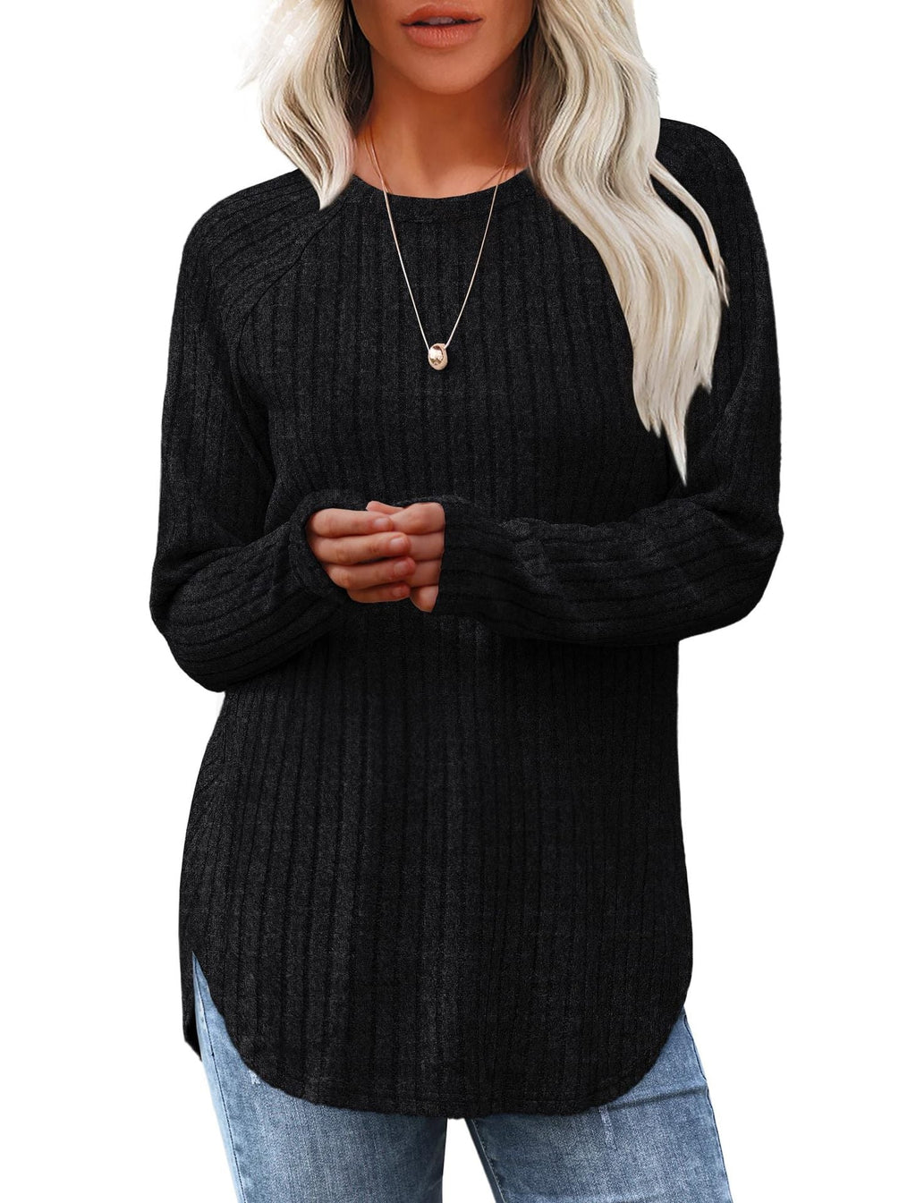 2026 European And American Women's Autumn New Loose Round Neck Base Shirt Long Sleeved Shirt