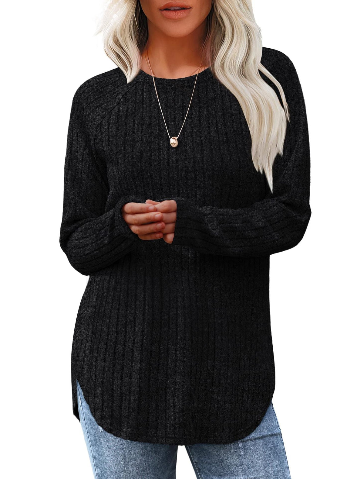 2026 European And American Women's Autumn New Loose Round Neck Base Shirt Long Sleeved Shirt