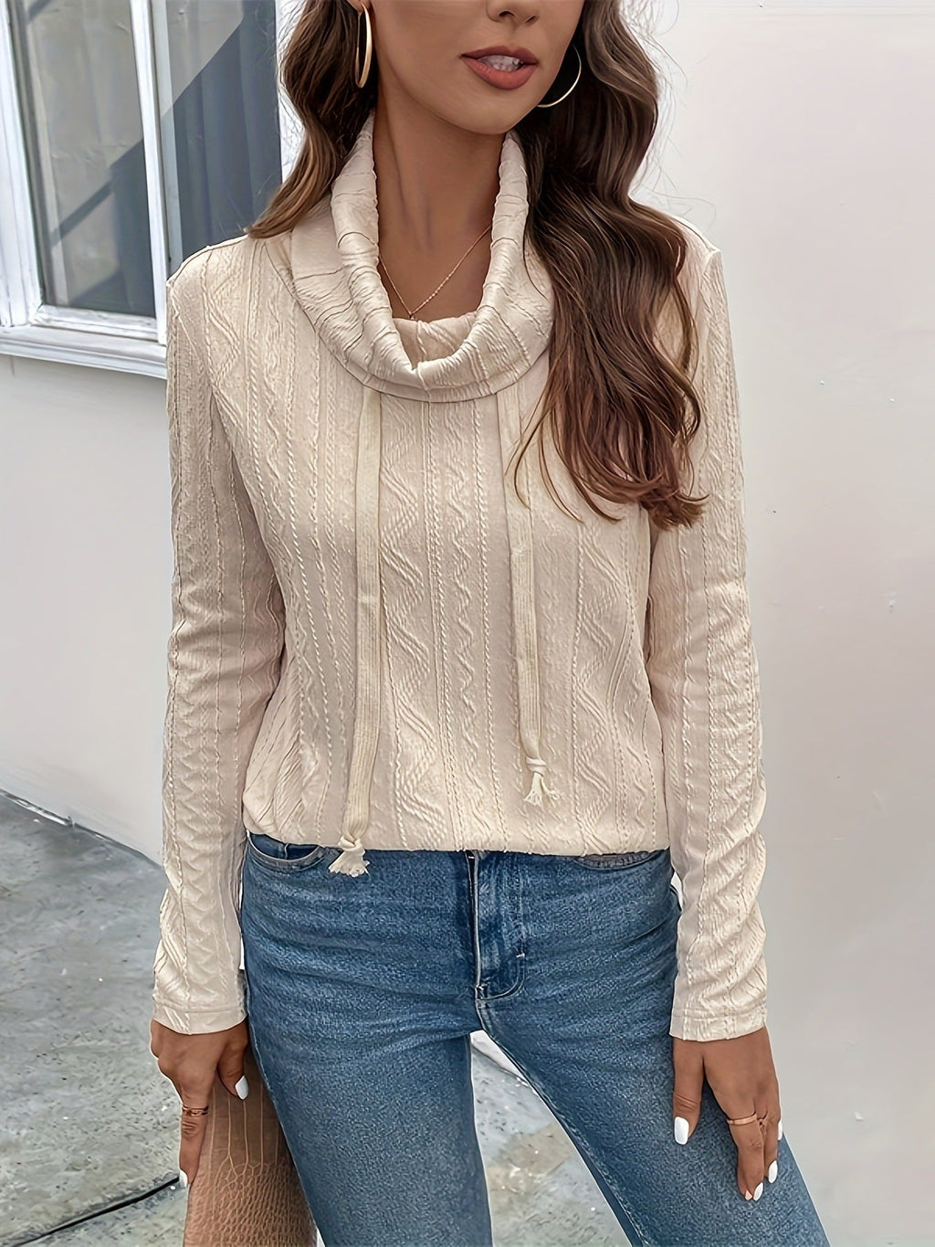 Autumn And Winter  Clothing Amazon Aliexpress Hot Selling Sweatshirt Long-Sleeved Hooded Drawstring Pullover Knitwear For Women
