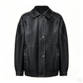 Women's Imitation Leather Oversize Jacket  Motorcycle Style Jacket Spring And Autumn Fashion Jacket Travel Zipper Jacket