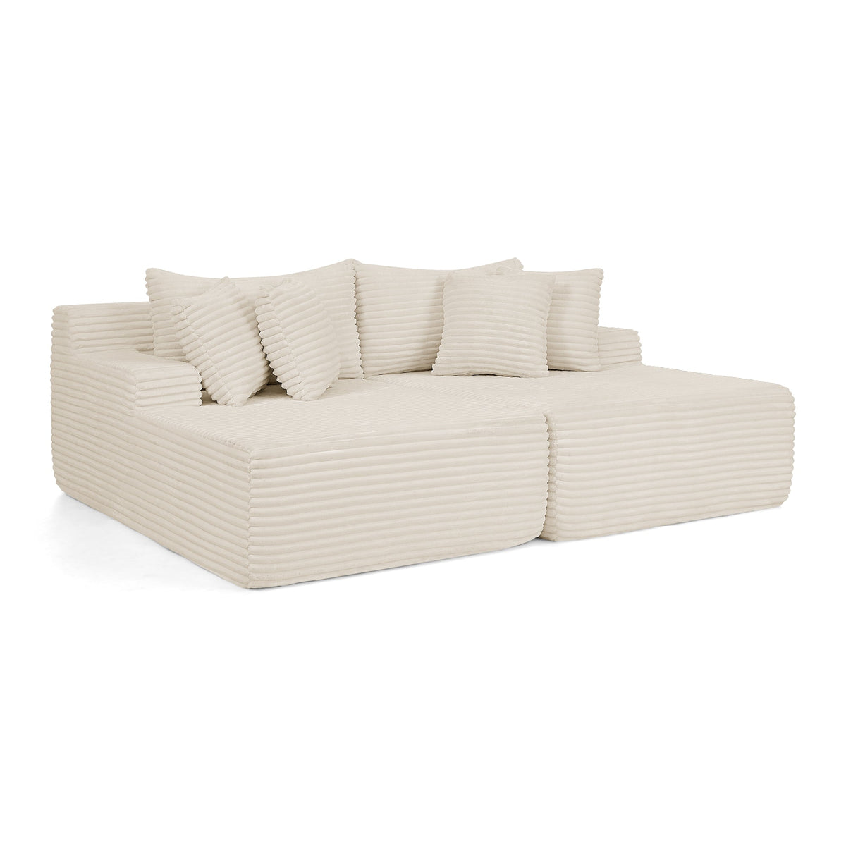 Two-Seater Lazy Sofa Lounge Chair in Beige