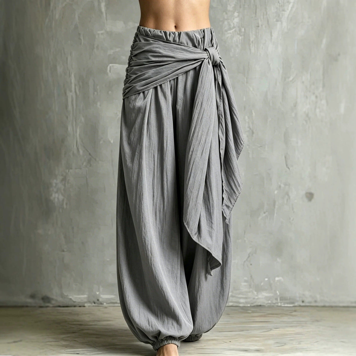 Women's Loose Casual Pants With A Tie-waist Design