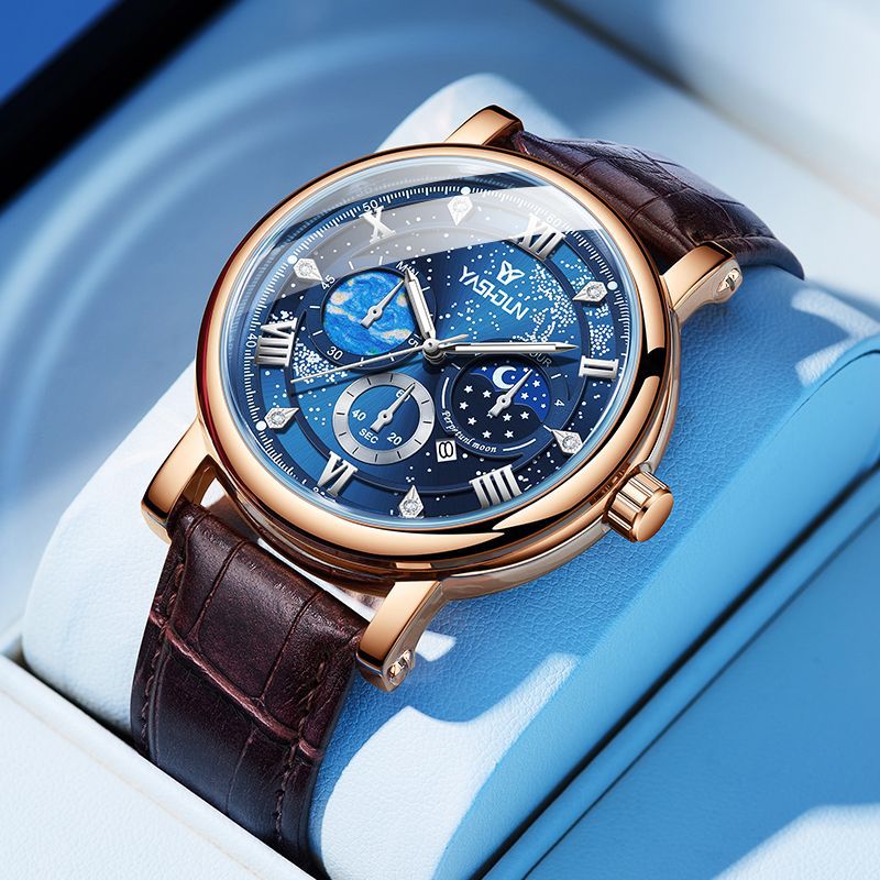 Sophisticated Mens Watch With A Vast Starry Sky Design