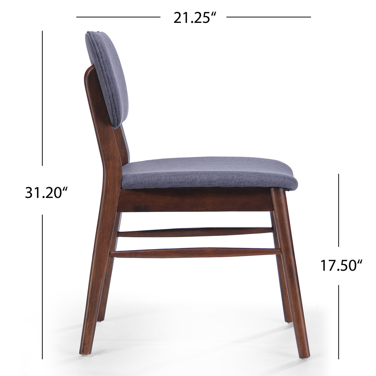 Set of 2 Mid-Century Upholstered Dining Chairs