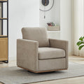 30.5"W Square Upholstered Swivel Accent Chair - Taupe