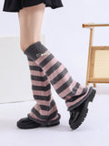 Y2K Girls Women Kawaii Harajuku Pearl Pin Decorated Flared Knitted Leg Warmer Goth Cute Lolita Socks Slouch Socks