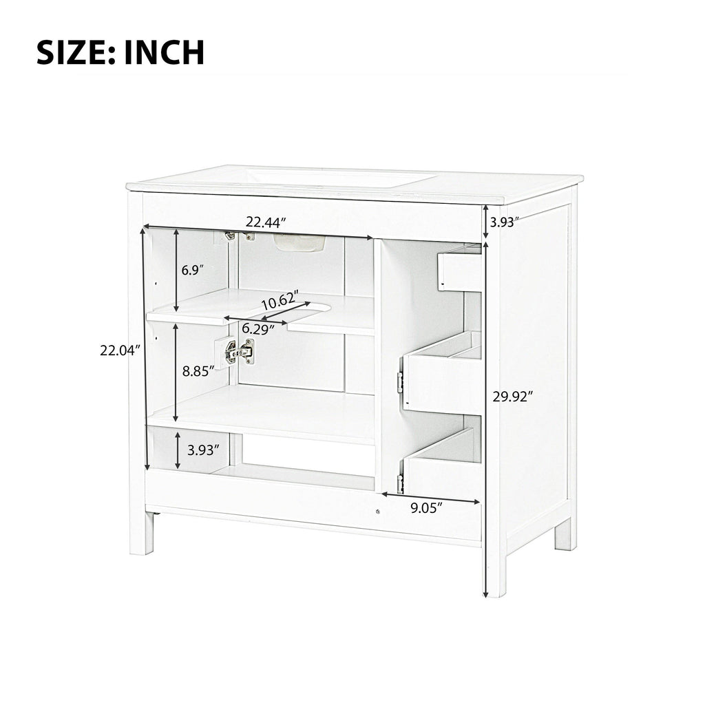 36" Bathroom Vanity with Sink Top