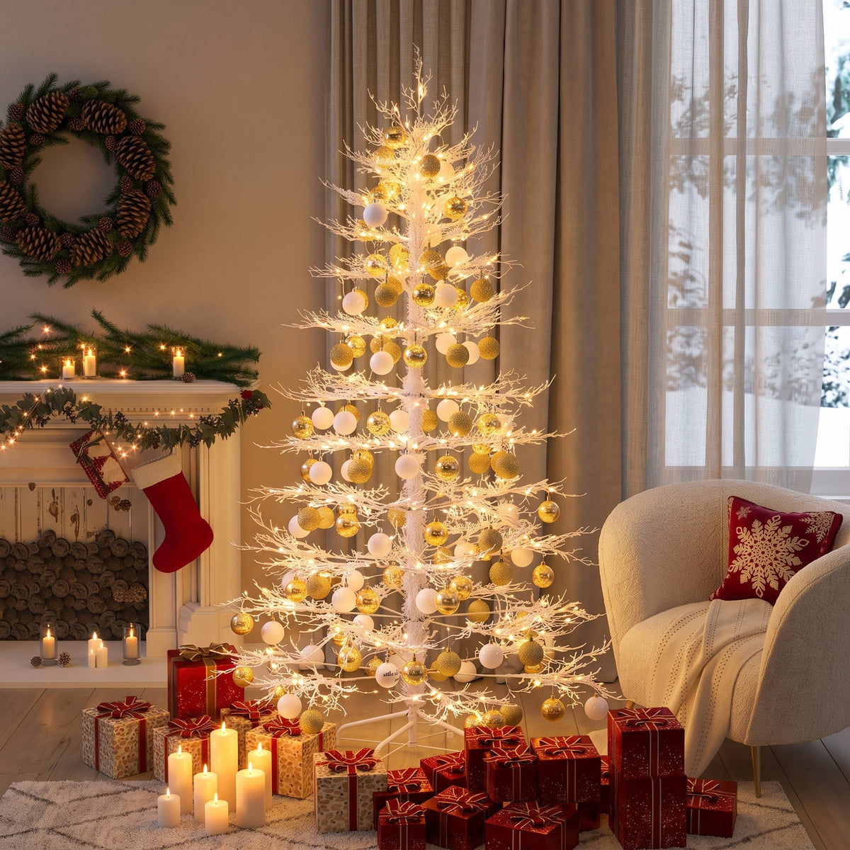 6FT Pre-lit Aspen Fir Artificial Christmas Tree