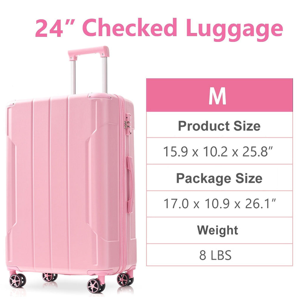 Hardshell Luggage - 24-Inch Expandable ABS Suitcase in Green