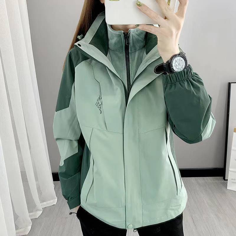 Outdoor Two-piece Windproof 3-in-1 Jacket, Plus-size
