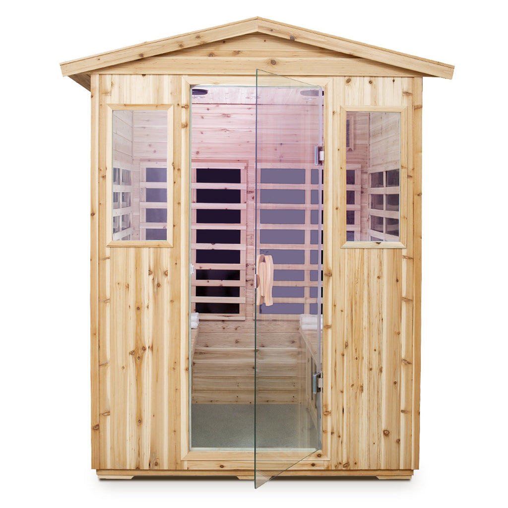 Four Person Far-Infrared Old Fir Outdoor Sauna Room