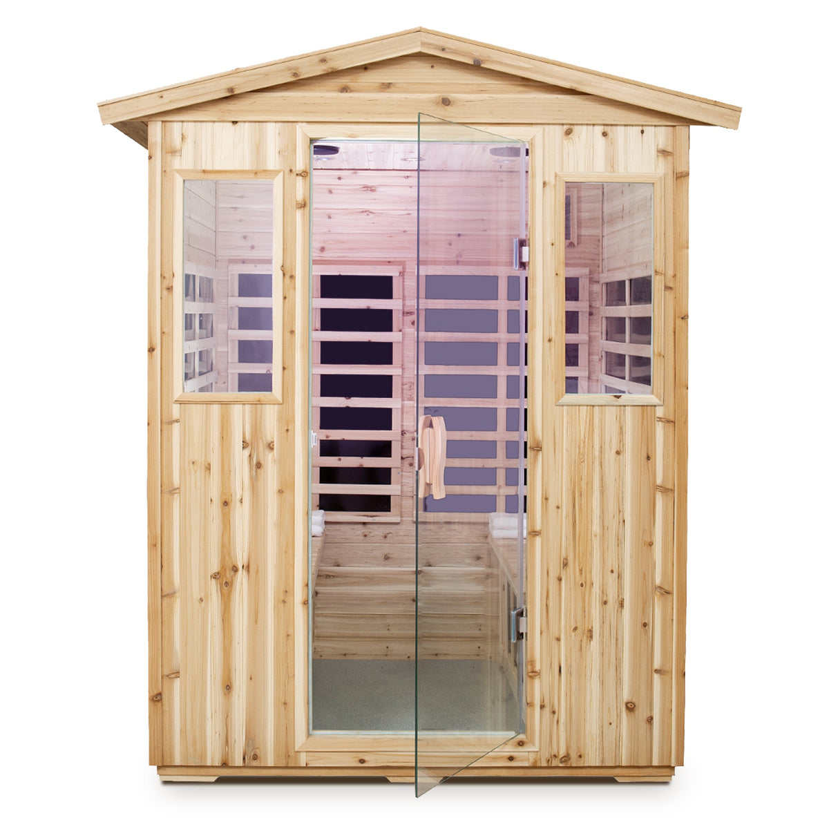 Four Person Far-Infrared Old Fir Outdoor Sauna Room