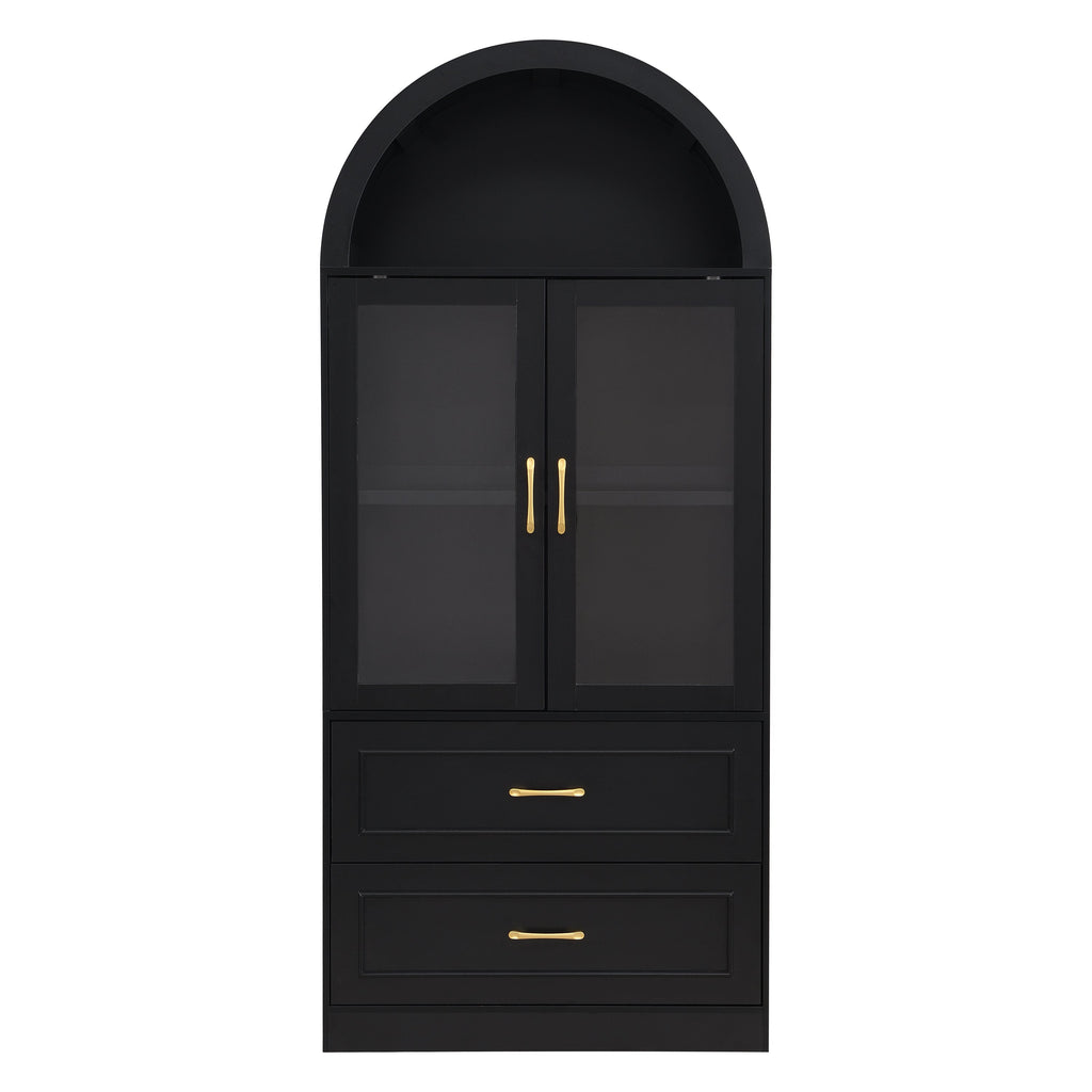 Modern Minimalist Arched Top Storage Cabinet