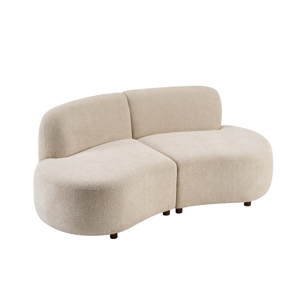 Cozelle 2-Piece Modern Curved Cloud Upholstered Boucle Sofas