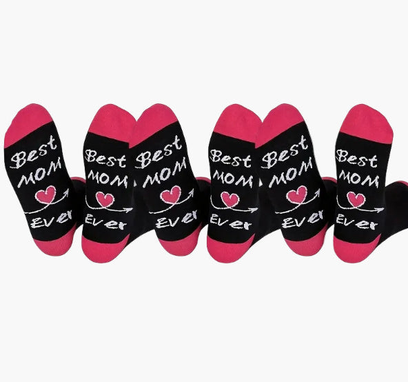 Mothers Day Gift Holiday Socks Letter Print Socks For Women