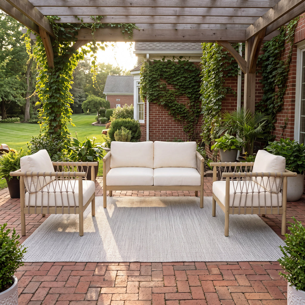 Outdoor Acacia Wood 3-Piece Furniture Set