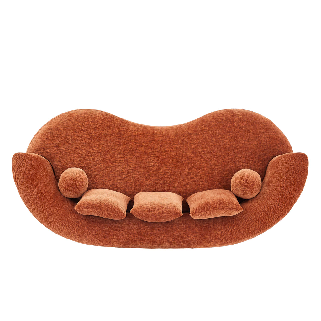 90-Inch Curved Modern Chenille Sofa
