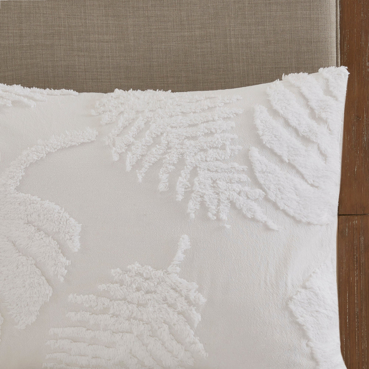 King/Cal King 3 Piece Tufted Cotton Chenille Damask Duvet Cover Set