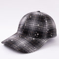 Wool Check Pattern Silver Glitter Star Embossed Baseball Cap, Retro And Fashionable, Soft Beanie Hat, Suitable For Outdoor Outings And Casual Wear