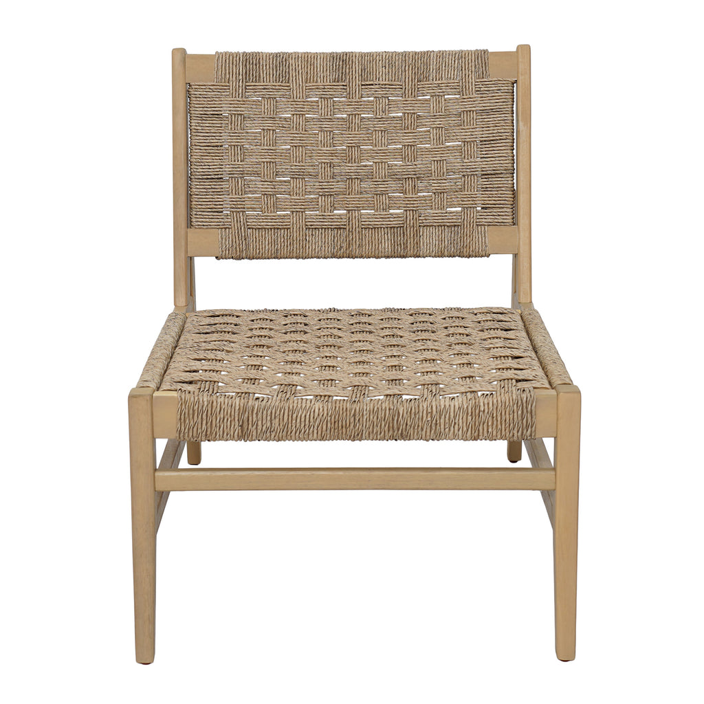 Noreen Club Chair: Acacia Wood and Wicker Woven