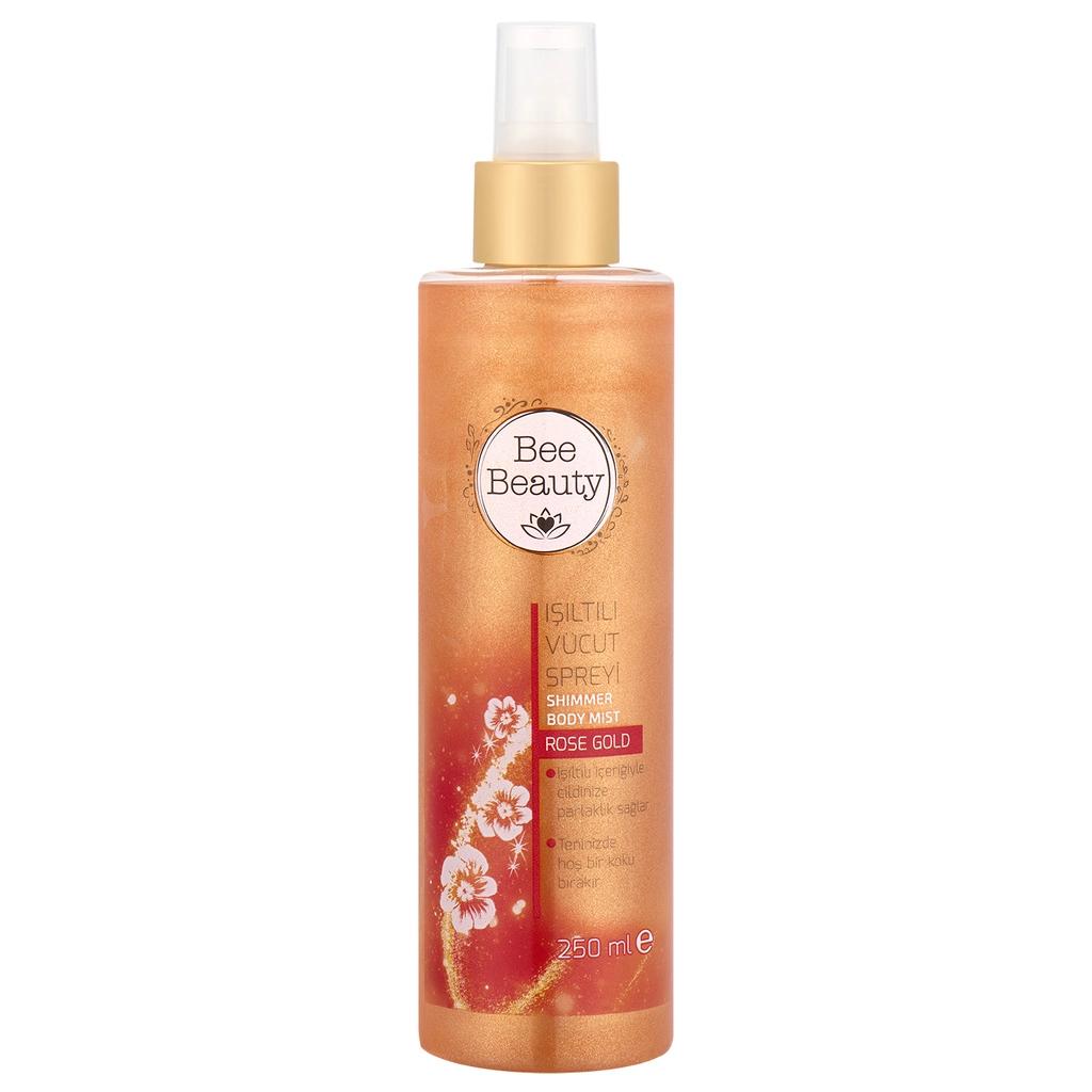 Bee Beauty Rose Gold Shimmer Body Spray for Glowing Skin 250 ml