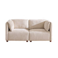 Aura 66 in. 2-Seats Boucle Modular Sectional Sofa