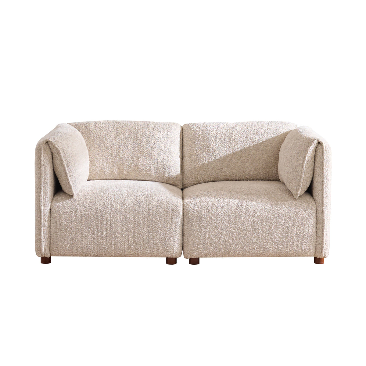 Aura 66 in. 2-Seats Boucle Modular Sectional Sofa