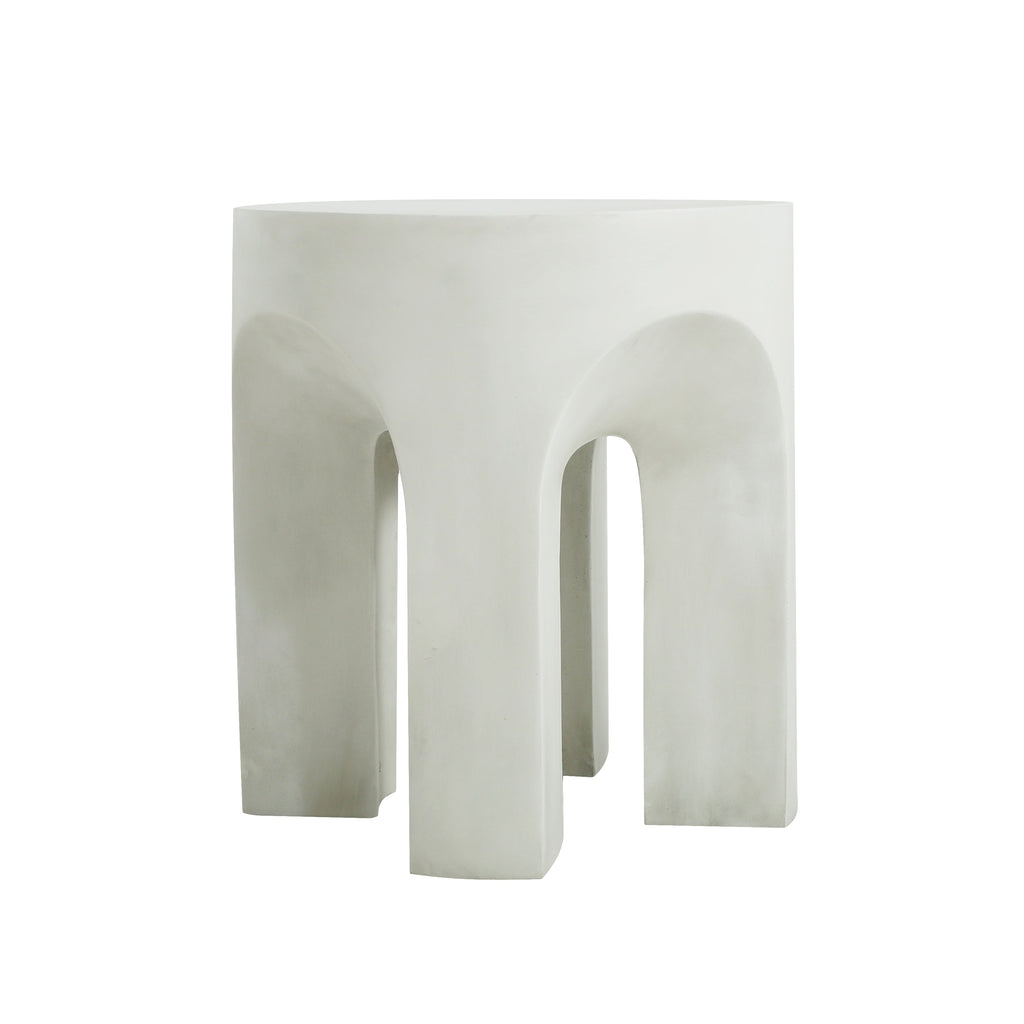 Outdoor MGO Round Top Side Table/End Table, Antique White