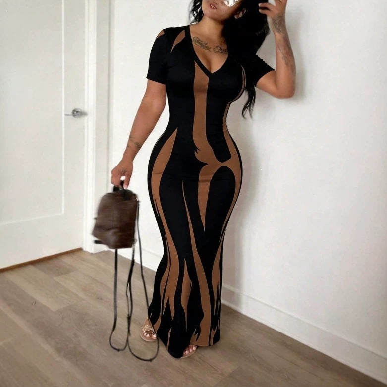 2026 New Cross-Border Autumn Amazon European And American Best-Selling Sexy Versatile Slim-Fit Pleated Dress