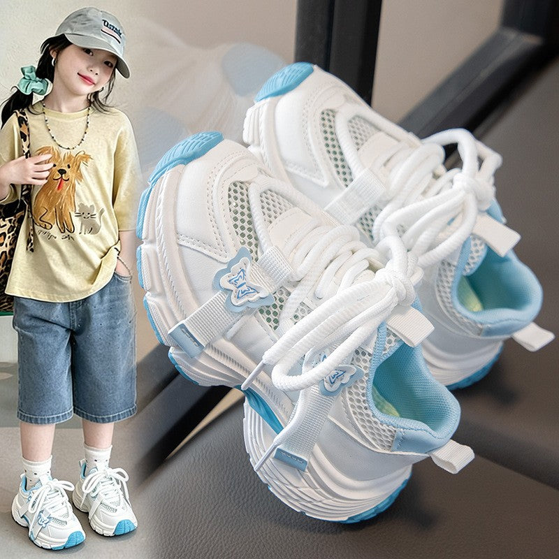 2026 Summer Hot-selling Baby Girls Mesh Dad Sneakers, Breathable Soft Sole Lightweight Comfortable Sports Shoes