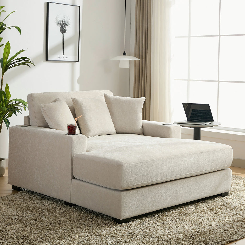 55" Oversized Chaise Lounger