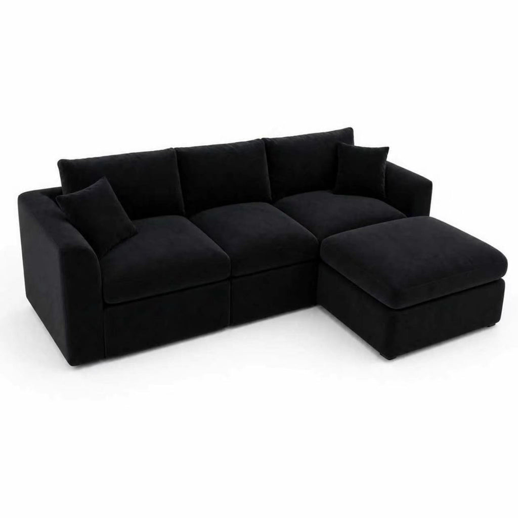 Compressed Modular Sectional Sofa with Ottoman