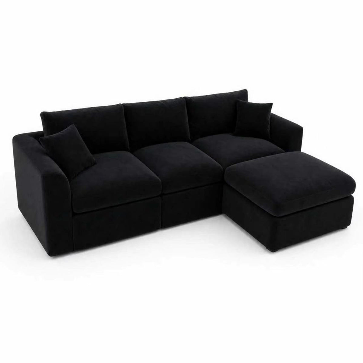 Compressed Modular Sectional Sofa with Ottoman