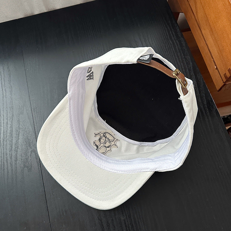 American Style Patchwork 3D Letters PF Flat Top Flat Brim Hat, Fashionably Stylish And Versatile Street Hip-Hop Hat